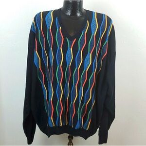 - Vintage St.Croix v-neck striped sweater